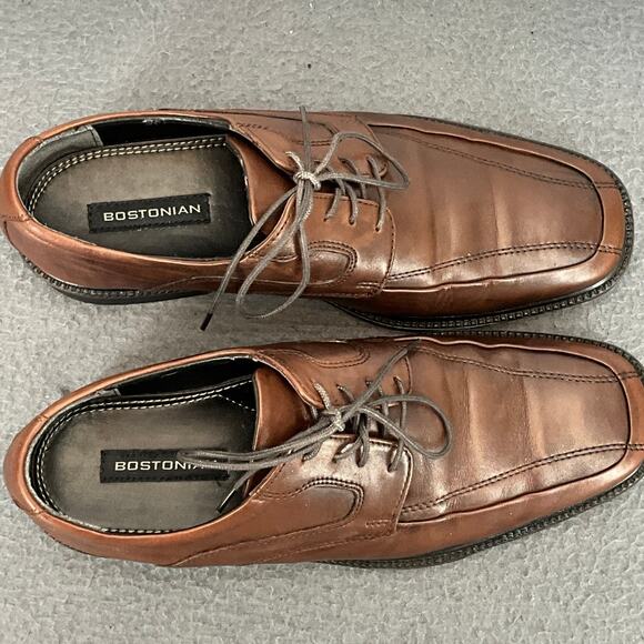 Bostonian Brown Leather Lace Up Dressy Derby Oxford Shoe Men 8M - Picture 10 of 11